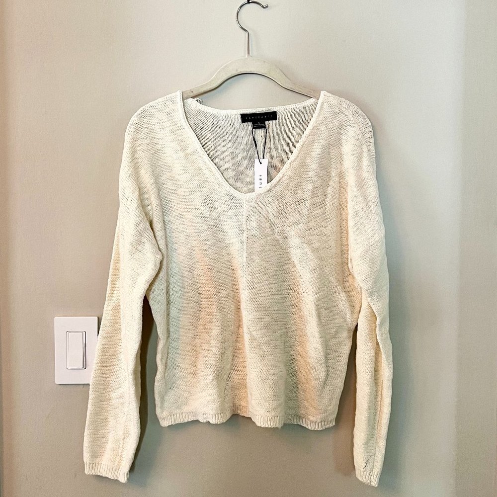 NWT Sanctuary Chill Sweater Cream White Knit Scoop Neck - S
